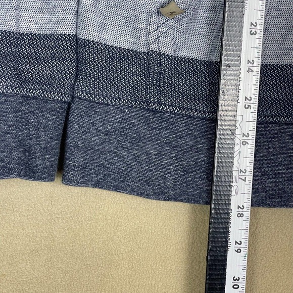 RIP CURL Long Sleeve Hoodie Sweatshirt Mens M Blue Striped‎ Pouch Pocket Relaxed - Picture 5 of 11